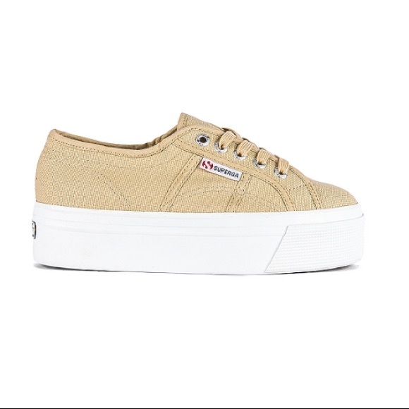 beige superga platform